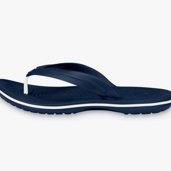 NWOT CROCS NAVY BLUE FLIP FLOPS SIZE 12 - Picture 2 of 8